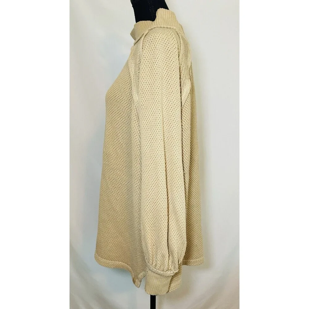 We The‎ Free Tan She's a Keeper Oversized Lagenlook Top Tunic Women's SMALL
